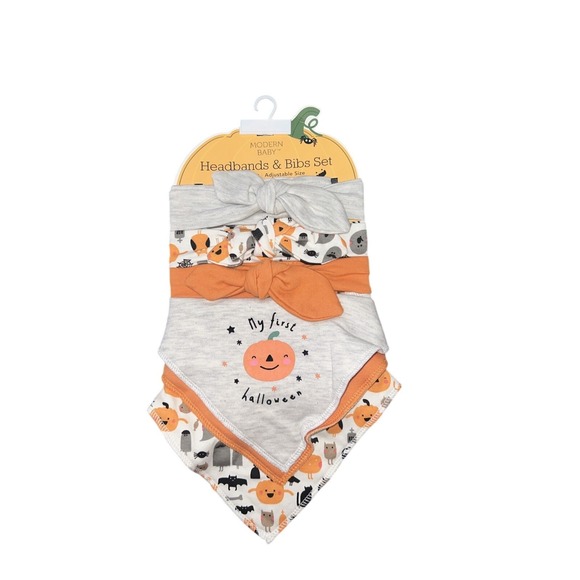 Modern Baby Other - Modern Baby Headbands & Bibs Halloween set of 3 Each $28